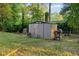 Durable metal storage shed, perfect for organizing tools and equipment in the backyard at 761 Robert E Lee Pkwy, Jonesboro, GA 30238