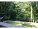 Backyard view with deck in foreground, showcasing lawn, privacy fence, and surrounding trees at 4640 Calleigh Way, Snellville, GA 30039