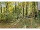 The exterior of the home features a heavily wooded lot in the backyard at 1496 Meadowlark Dr, Decatur, GA 30032