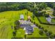 Expansive aerial view of property with a well-maintained lawn, multiple outbuildings, and mature trees at 500 Coleman Mill Rd, Carrollton, GA 30116