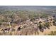 Lush aerial view showcasing the landscape with a mix of green and bare trees surrounding residential homes near a body of water at 1585 Lake Dow Rd, Mcdonough, GA 30252