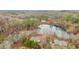 Stunning aerial view of a home nestled among lush trees and a picturesque lake at 8160 Stone Hill Rd, Cumming, GA 30028