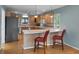 Kitchen with wood cabinets, tile countertops and stainless steel appliances at 312 Flat Shoals Church Rd, Stockbridge, GA 30281