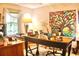 Home office area with a bright painting, a workspace, and a large window at 150 Ashley Dr, Fayetteville, GA 30214