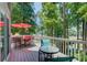 Inviting deck area with outdoor seating and picturesque views of the surrounding landscape at 8531 Lake Dr, Snellville, GA 30039