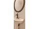 Half-bathroom with a pedestal sink and unique, oval mirror at 1126 Village Ct, Atlanta, GA 30316