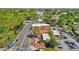 Aerial view featuring a street, commercial buildings, and lush green trees with other community buildings nearby at 171 Riverview Trl, Roswell, GA 30075