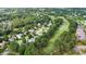 Aerial view of a residential area with houses nestled among lush greenery and a golf course, showcasing a peaceful community at 8935 Muirfield Ct, Duluth, GA 30097