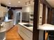 Modern kitchen with stainless steel appliances, white cabinets, and hardwood floors at 5015 Wright Bridge Rd, Cumming, GA 30028