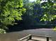Picturesque pond view from a wooden dock surrounded by lush greenery and trees, creating a serene natural setting at 5015 Wright Bridge Rd, Cumming, GA 30028