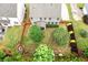 Spacious backyard featuring lush lawns, manicured landscaping, and an outdoor fire pit at 236 Creek View Ln, Acworth, GA 30102
