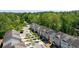 Aerial view of townhomes showing the community layout and landscaping at 2813 White Oak Ln, Decatur, GA 30032