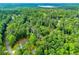 An aerial view showcases a home nestled within lush green trees near a lake at 5525 Belle Meade Dr, Villa Rica, GA 30180