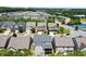 Picturesque aerial view showcasing houses, green trees, and a tennis court in a well-planned residential community at 4452 Thach Ave, Sugar Hill, GA 30518