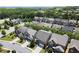 Scenic aerial shot of a neighborhood featuring lush trees, well-kept homes, and neatly landscaped yards on a sunny day at 4452 Thach Ave, Sugar Hill, GA 30518