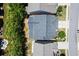 Top-down view of a home highlighting the roof, yard, and adjacent properties in a well-maintained neighborhood setting at 4452 Thach Ave, Sugar Hill, GA 30518