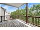 Relaxing covered back porch with wood decking, perfect for enjoying the outdoors at 4452 Thach Ave, Sugar Hill, GA 30518