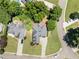 Aerial view of a suburban home, showing the landscaping and neighborhood at 3820 Ridge Point Dr, Suwanee, GA 30024