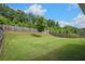 A large backyard featuring a lush lawn and a wooden fence, offering ample space for outdoor activities at 3222 Long Creek Dr, Buford, GA 30519