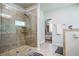 Bathroom with tile shower and glass door at 3222 Long Creek Dr, Buford, GA 30519