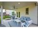 Covered patio with comfortable furniture, perfect for relaxing or entertaining guests at 3222 Long Creek Dr, Buford, GA 30519