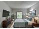 Staged main bedroom with a large window and classic decor at 3650 Ashford Dunwoody Rd, Ne, #923, Atlanta, GA 30319