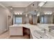 Large bathroom with double sinks, vanity and stand-up shower at 3871 River Mansion Dr, Peachtree Corners, GA 30096