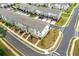 Aerial view of the neighborhood, highlighting the townhomes and streetscapes at 1150 Buice Lake Pkwy, Acworth, GA 30102