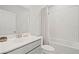 Cozy bathroom with subway tile in the bath and a modern sink at 1150 Buice Lake Pkwy, Acworth, GA 30102