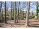 Backyard is treed with mature trees, awaiting the new owner's landscaping ideas at 1084 Fairburn Nw Rd, Atlanta, GA 30331