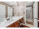 This bathroom features a single vanity, a mirror, and a shower with a curtain at 1146 Simonton Peak Way, Lawrenceville, GA 30045
