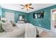 Nicely decorated bedroom featuring a ceiling fan and bright, airy feel at 1146 Simonton Peak Way, Lawrenceville, GA 30045