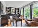 Cozy home office featuring custom built-ins, ample natural light, and comfortable seating for a productive workspace at 5995 Ettington Dr, Suwanee, GA 30024