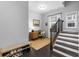Bright home office space features a modern desk, staircase, natural light, and offers a functional workspace at 3933 Danube Ln # 224, Atlanta, GA 30339