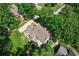 Expansive aerial view showcasing a home with lush greenery, a long driveway, and a manicured lawn at 4745 Masters Ct, Duluth, GA 30096