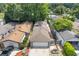 Aerial view of the home and neighborhood showing the garage, yards and driveway at 935 Bobcat Se Ct, Marietta, GA 30067