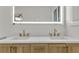 Modern bathroom vanity with double sinks, quartz countertop and large LED lighted mirror at 2358 Tilson Rd, Decatur, GA 30032