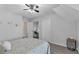 Bedroom featuring carpet floors, white trim, a ceiling fan, and a closet at 1539 School House Run, Dacula, GA 30019