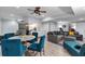 Spacious living room featuring modern furniture, recessed lights, and an open layout at 1539 School House Run, Dacula, GA 30019