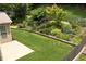 Picturesque backyard featuring a lush green lawn, mature landscaping, and a private patio at 1530 Parkside Village Dr, Cumming, GA 30040