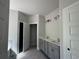 Bathroom with double vanity, stylish fixtures, and doorways, ready for finishing touches at 5381 Tuscany Dr, Douglasville, GA 30135