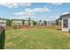 Large grassy backyard with a wood fence, green lawn, and view of neighboring homes at 5340 Candun Cir, Sugar Hill, GA 30518