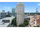 Stunning aerial view highlighting a central building surrounded by a vibrant cityscape and lush greenery at 3475 Oak Valley Ne Rd # 2820, Atlanta, GA 30326