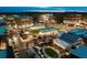 Night aerial view of the beautiful Manning on the Square community at 410 Anglin Walk, Alpharetta, GA 30009
