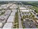 Aerial view showcasing the community's layout with trees, roadways and nearby shopping at 323 S Esplanade, Alpharetta, GA 30009