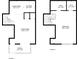 Condominium floor plan featuring two floors with bedroom, kitchen, living room, bath, and porch dimensions at 4701 Flat Shoals Rd # 25F, Union City, GA 30291