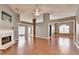 Spacious living room features fireplace, wood floors, and modern design at 3625 Ennfield Lane Ln, Duluth, GA 30096