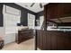 Stylish bedroom with a bunk bed, dark walls, wainscoting, and contemporary decor at 8189 N Pine Cone N Dr, Villa Rica, GA 30180