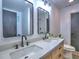 Bathroom vanity with double sinks and contemporary fixtures at 2540 Rocky Springs Dr, Marietta, GA 30062