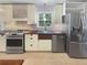 Updated kitchen boasting stainless appliances, wood counters, and tiled backsplash at 4023 Oak Crest Dr, Tucker, GA 30084